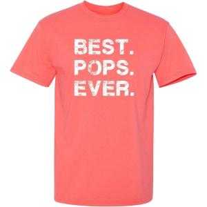 imageBest Pops Ever for Dad Graphic Sarcastic Funny T ShirtCoral