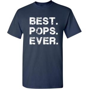 imageBest Pops Ever for Dad Graphic Sarcastic Funny T ShirtNavy