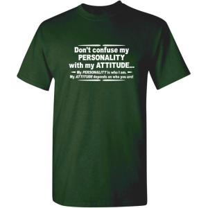 imageMy Personality with My Attitude Graphic Novelty Sarcastic Funny T ShirtForest
