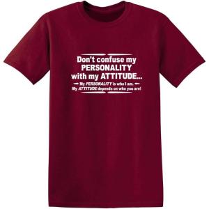 imageMy Personality with My Attitude Graphic Novelty Sarcastic Funny T ShirtGarnet
