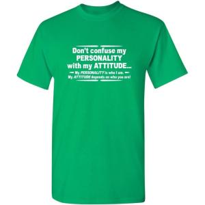 imageMy Personality with My Attitude Graphic Novelty Sarcastic Funny T ShirtIrish
