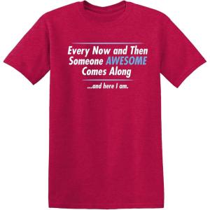 imageSomeone Awesome Comes Along Graphic Novelty Sarcastic Quote Funny T ShirtHeather Red