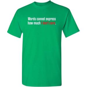 imageExpress How Much I Dont Care Graphic Novelty Sarcastic Funny T ShirtIrish