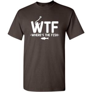 imageWTF Wheres The Fish Graphic Novelty Sarcastic Funny T ShirtBrown