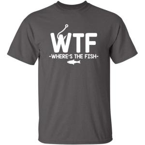 imageWTF Wheres The Fish Graphic Novelty Sarcastic Funny T ShirtCharcoal