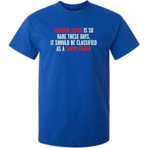 imageCommon Sense is So Rare Graphic Novelty Sarcastic Funny T ShirtRoyal