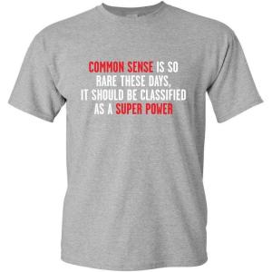 imageCommon Sense is So Rare Graphic Novelty Sarcastic Funny T ShirtSport Grey