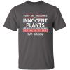 imageMens Save Innocent Plants Eat Bacon Humor Graphic Sarcastic Funny T ShirtCharcoal