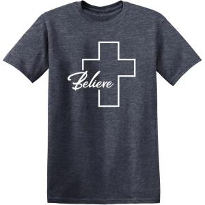 imageFeelin Good Tees Christian Religious Easter Gift Christmas Faith Mens and Womens Graphic ShirtsHeather Navy