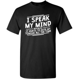 imageIt Hurts to Bite My Tongue Graphic Novelty Sarcastic Funny T ShirtBlack