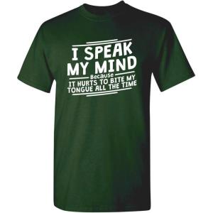 imageIt Hurts to Bite My Tongue Graphic Novelty Sarcastic Funny T ShirtForest
