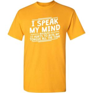 imageIt Hurts to Bite My Tongue Graphic Novelty Sarcastic Funny T ShirtGold