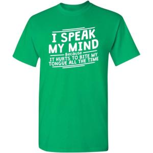 imageIt Hurts to Bite My Tongue Graphic Novelty Sarcastic Funny T ShirtIrish