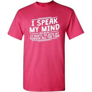 imageIt Hurts to Bite My Tongue Graphic Novelty Sarcastic Funny T ShirtPink
