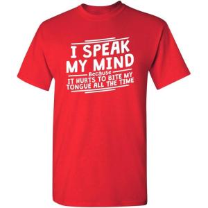 imageIt Hurts to Bite My Tongue Graphic Novelty Sarcastic Funny T ShirtRed