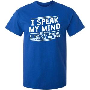 imageIt Hurts to Bite My Tongue Graphic Novelty Sarcastic Funny T ShirtRoyal