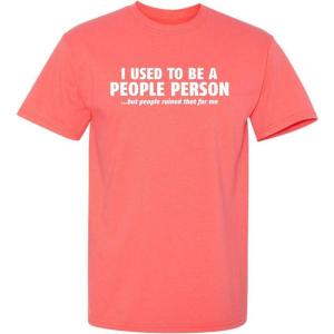 imageI Used to Be A People Person Graphic Novelty Tees for Men  Sarcastic Humor Funny Mens TShirtsCoral