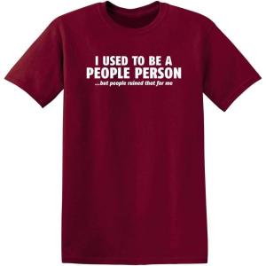 imageI Used to Be A People Person Graphic Novelty Tees for Men  Sarcastic Humor Funny Mens TShirtsGarnet