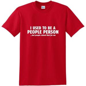 imageI Used to Be A People Person Graphic Novelty Tees for Men  Sarcastic Humor Funny Mens TShirtsRed