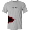 imageIm Fine Tall Sized Shirt for Men Halloween Costume Zombie Movie Slash Shark Bite Scary Graphic Novelty Funny TShirtSport