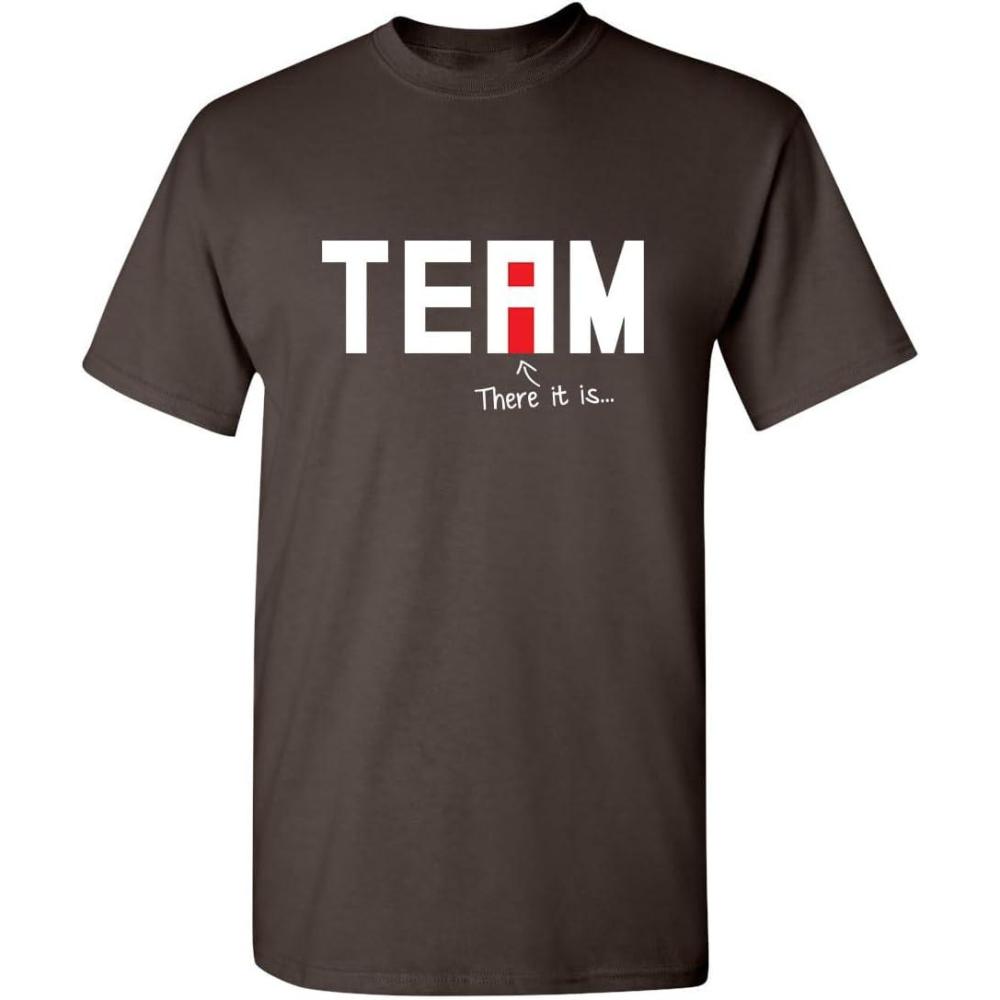 imageI Found The I in Team Sports T Shirt  Classic Style for Everyday Wear  Cool Look with Novelty Sarcastic Funny T ShirtsBrown