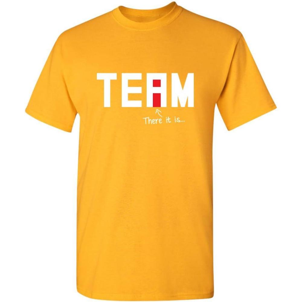 imageI Found The I in Team Sports T Shirt  Classic Style for Everyday Wear  Cool Look with Novelty Sarcastic Funny T ShirtsGold