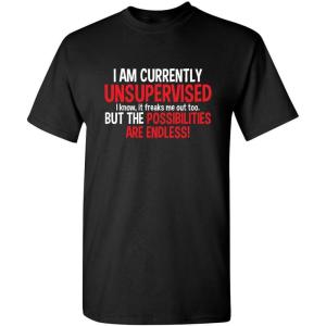 imageCurrently Unsupervised Novelty Graphic Sarcastic Funny T Shirt 2XLT Black