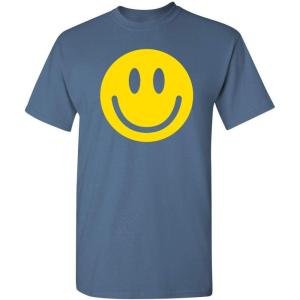 imageSmile Face Emoticons Happy Face Mens Graphic Hippie 70s Funny T ShirtDusk