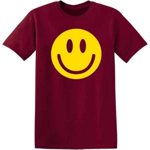 imageSmile Face Emoticons Happy Face Mens Graphic Hippie 70s Funny T ShirtGarnet