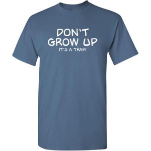 imageDont Grow Up Its A Trap  Mens Graphic Tee Casual  Trendy Funny Tee Shirts for Men  Novelty Sarcastic Funny T ShirtDusk