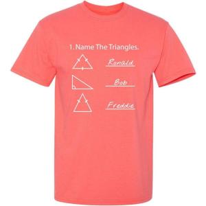 imageName The Triangles Novelty Graphics TShirts for Men  Preshrunk Cotton Graphic Novelty Sarcastic Funny Mens TShirtsCoral