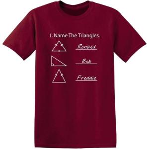 imageName The Triangles Novelty Graphics TShirts for Men  Preshrunk Cotton Graphic Novelty Sarcastic Funny Mens TShirtsGarnet