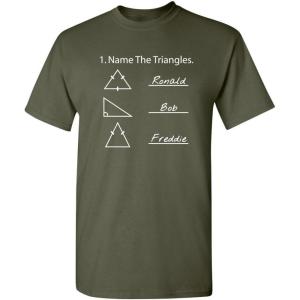 imageName The Triangles Novelty Graphics TShirts for Men  Preshrunk Cotton Graphic Novelty Sarcastic Funny Mens TShirtsMilitary