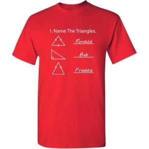 imageName The Triangles Novelty Graphics TShirts for Men  Preshrunk Cotton Graphic Novelty Sarcastic Funny Mens TShirtsRed