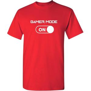 imageGamer Mode On Video Game Graphics Gaming Tees for Men  Gaming Gifts for Men Graphic Novelty Sarcastic Funny T ShirtRed