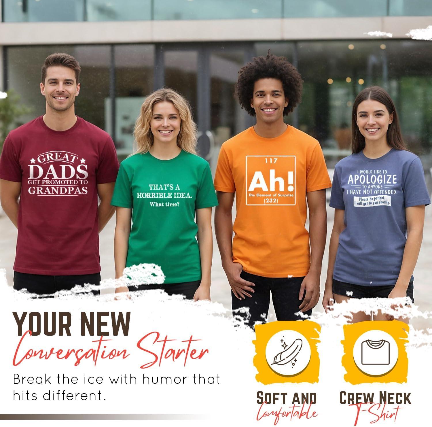 imageAh The Element of Surprise  Mens Graphic TShirts Funny  Cool Graphic Tees Men Vintage  Novelty Sarcastic Funny T ShirtGarnet