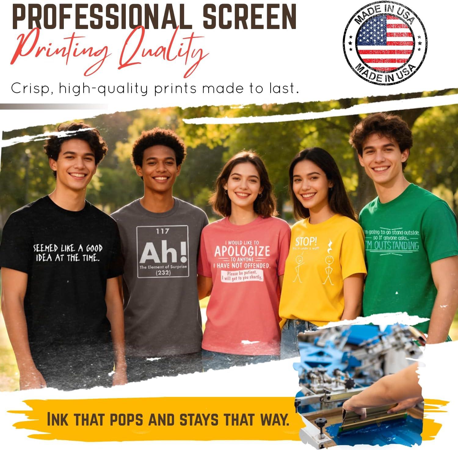 imageAh The Element of Surprise  Mens Graphic TShirts Funny  Cool Graphic Tees Men Vintage  Novelty Sarcastic Funny T ShirtRed