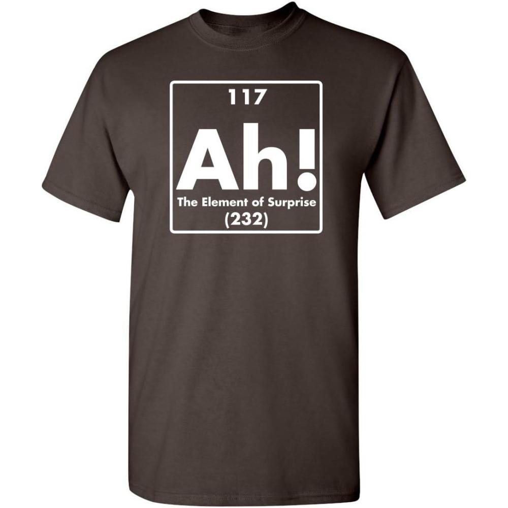 imageAh The Element of Surprise  Mens Graphic TShirts Funny  Cool Graphic Tees Men Vintage  Novelty Sarcastic Funny T ShirtBrown
