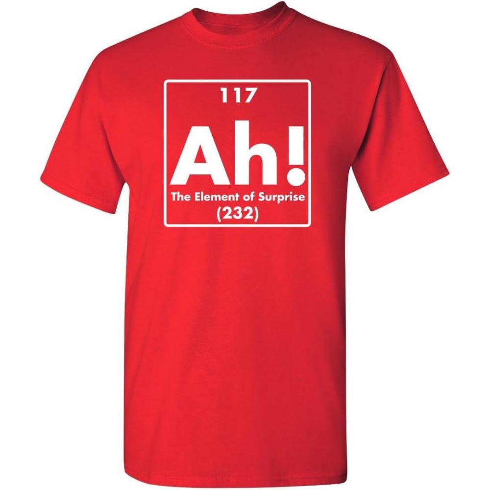 imageAh The Element of Surprise  Mens Graphic TShirts Funny  Cool Graphic Tees Men Vintage  Novelty Sarcastic Funny T ShirtRed