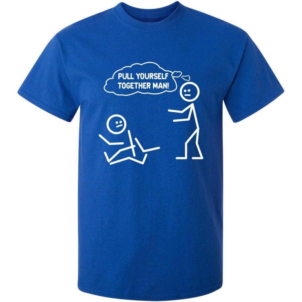 imagePull Yourself Together Man Stick Graphic Tees for Men  Novelty Sarcastic Funny ShirtsRoyal