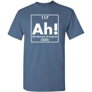 imageAh The Element of Surprise  Mens Graphic TShirts Funny  Cool Graphic Tees Men Vintage  Novelty Sarcastic Funny T ShirtDusk