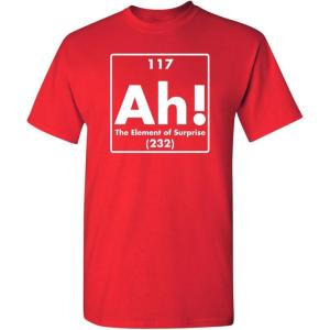 imageAh The Element of Surprise  Mens Graphic TShirts Funny  Cool Graphic Tees Men Vintage  Novelty Sarcastic Funny T ShirtRed