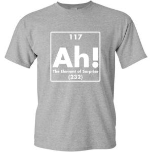 imageAh The Element of Surprise  Mens Graphic TShirts Funny  Cool Graphic Tees Men Vintage  Novelty Sarcastic Funny T ShirtSport Grey