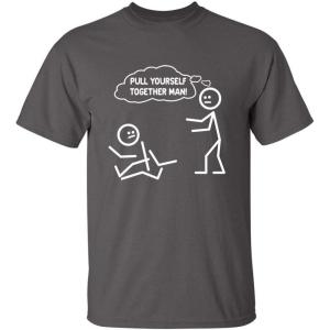 imagePull Yourself Together Man Stick Graphic Tees for Men  Novelty Sarcastic Funny ShirtsCharcoal