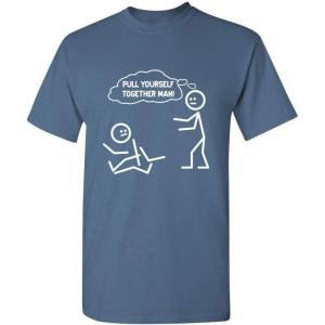 imagePull Yourself Together Man Stick Graphic Tees for Men  Novelty Sarcastic Funny ShirtsDusk