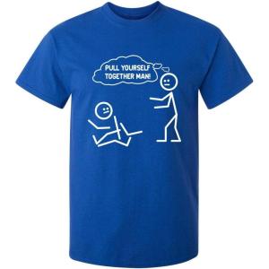 imagePull Yourself Together Man Stick Graphic Tees for Men  Novelty Sarcastic Funny ShirtsRoyal