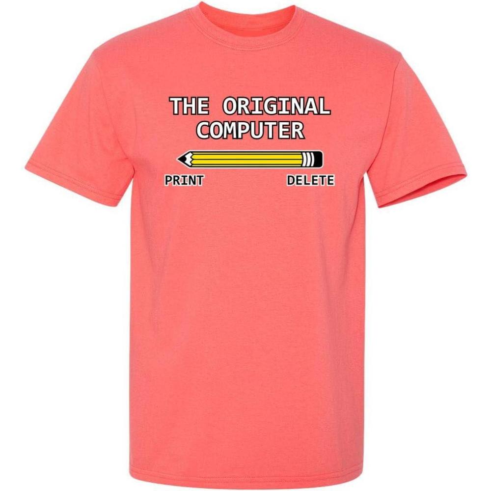 imageThe Original Computer Vintage Retro Sarcastic Mens Tees  Novelty Funny Graphics TShirts  Casual Graphics Funny T ShirtCoral