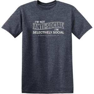 imageIm Not AntiSocial Im Selectively Social Funny Men Tee Shirt  Casual Sarcastic Humor Top  Novelty Sarcastic Funny T ShirtHeather Navy