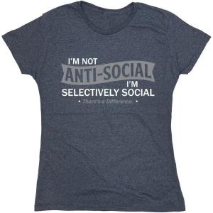 imageIm Not AntiSocial Im Selectively Social Funny Men Tee Shirt  Casual Sarcastic Humor Top  Novelty Sarcastic Funny T ShirtNavy Heather