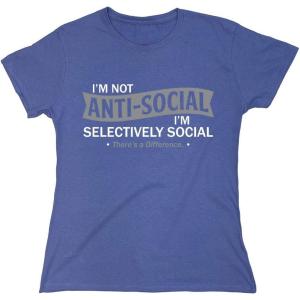 imageIm Not AntiSocial Im Selectively Social Funny Men Tee Shirt  Casual Sarcastic Humor Top  Novelty Sarcastic Funny T ShirtViolet